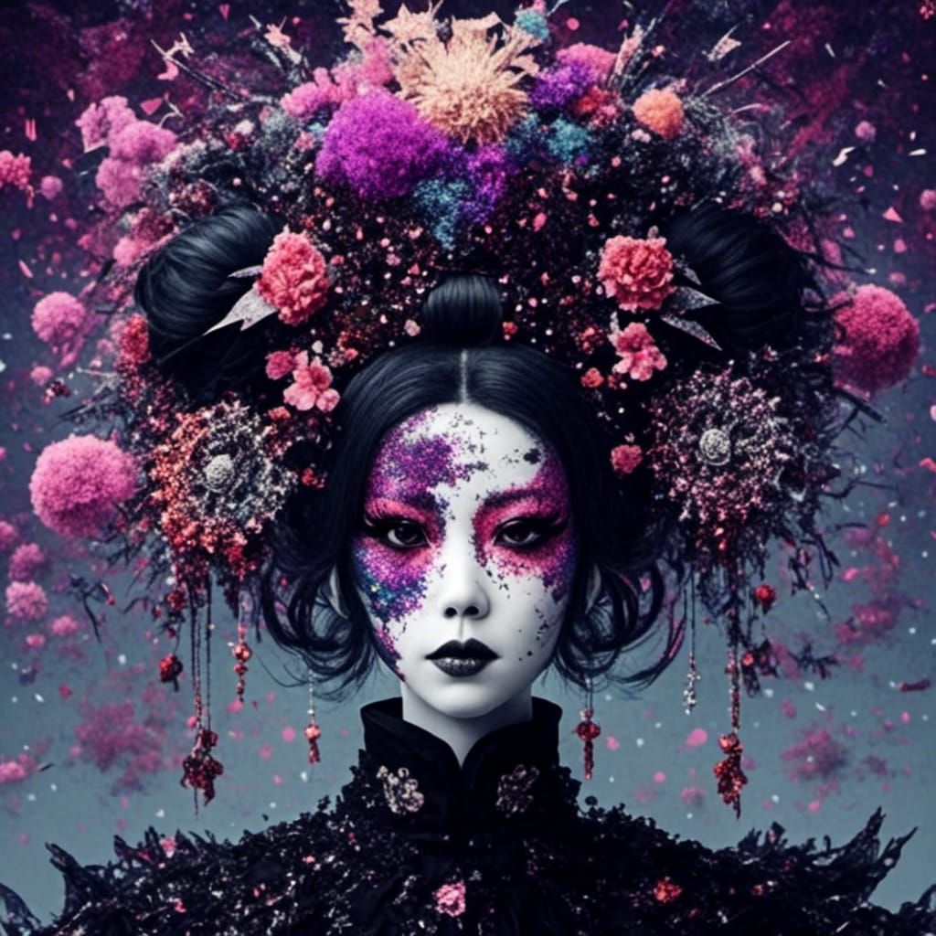 <lora:GlitterGore:1.0> Beautiful geisha 