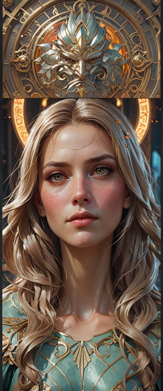 Detailed Portrait with Dynamic Lighting and Triadic Colors