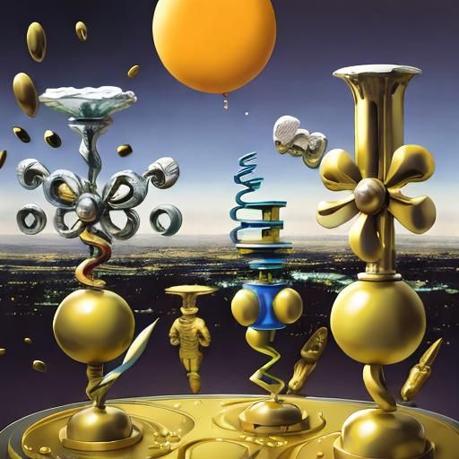 Solid, Glossy, Maximalist, Ornamented, Ornate, Surrealist, E...