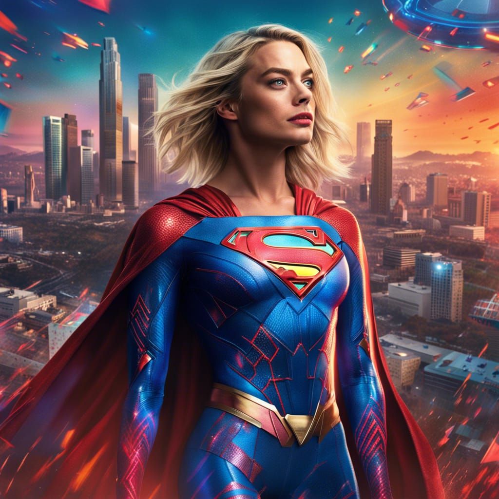 margot robbie as supergirl - AI Generated Artwork - NightCafe Creator