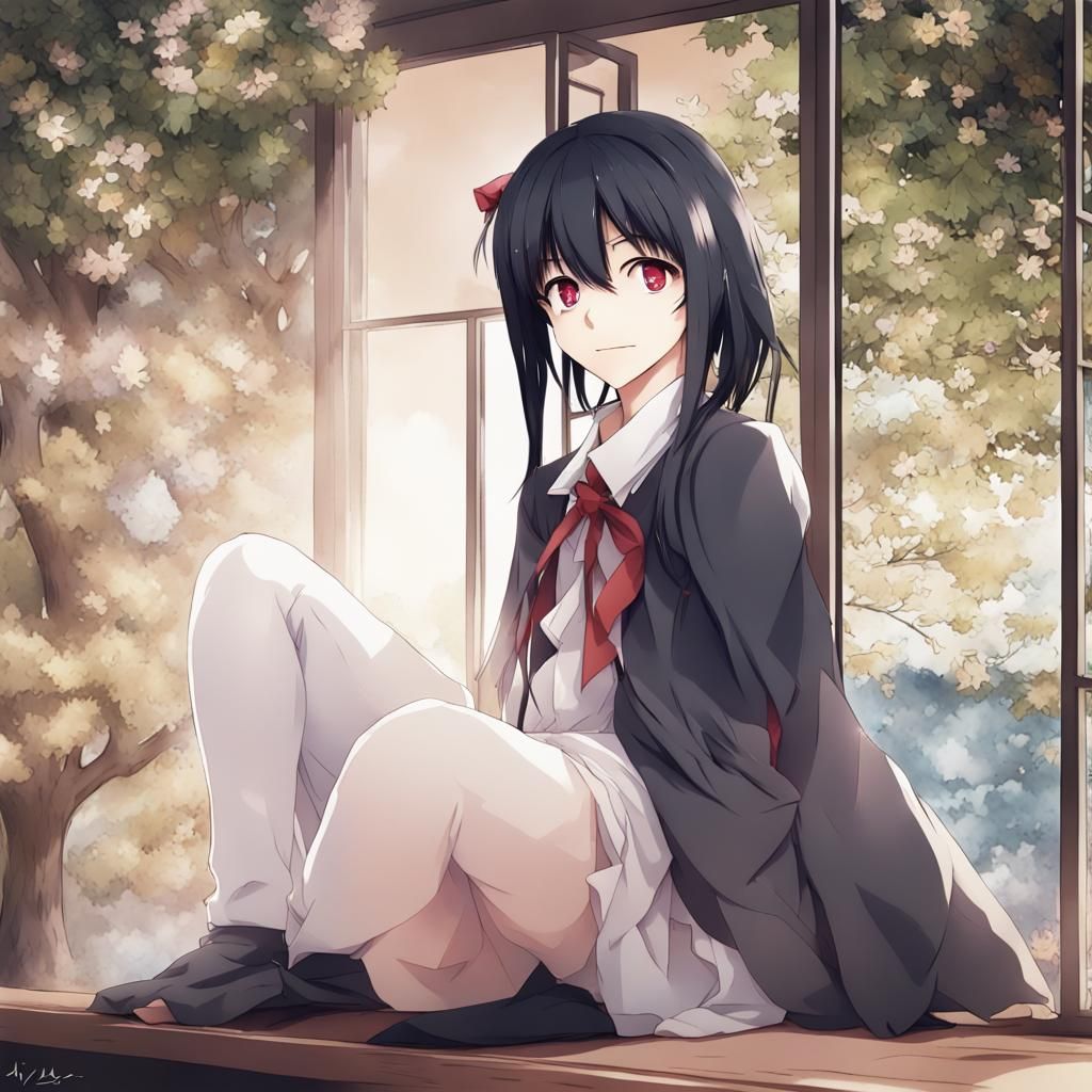 Anime Style Portrait of a Beautiful Girl