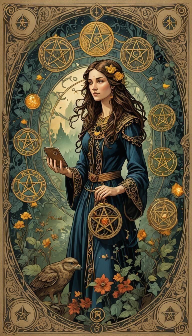 Eight of Pentacles Tarot Card 