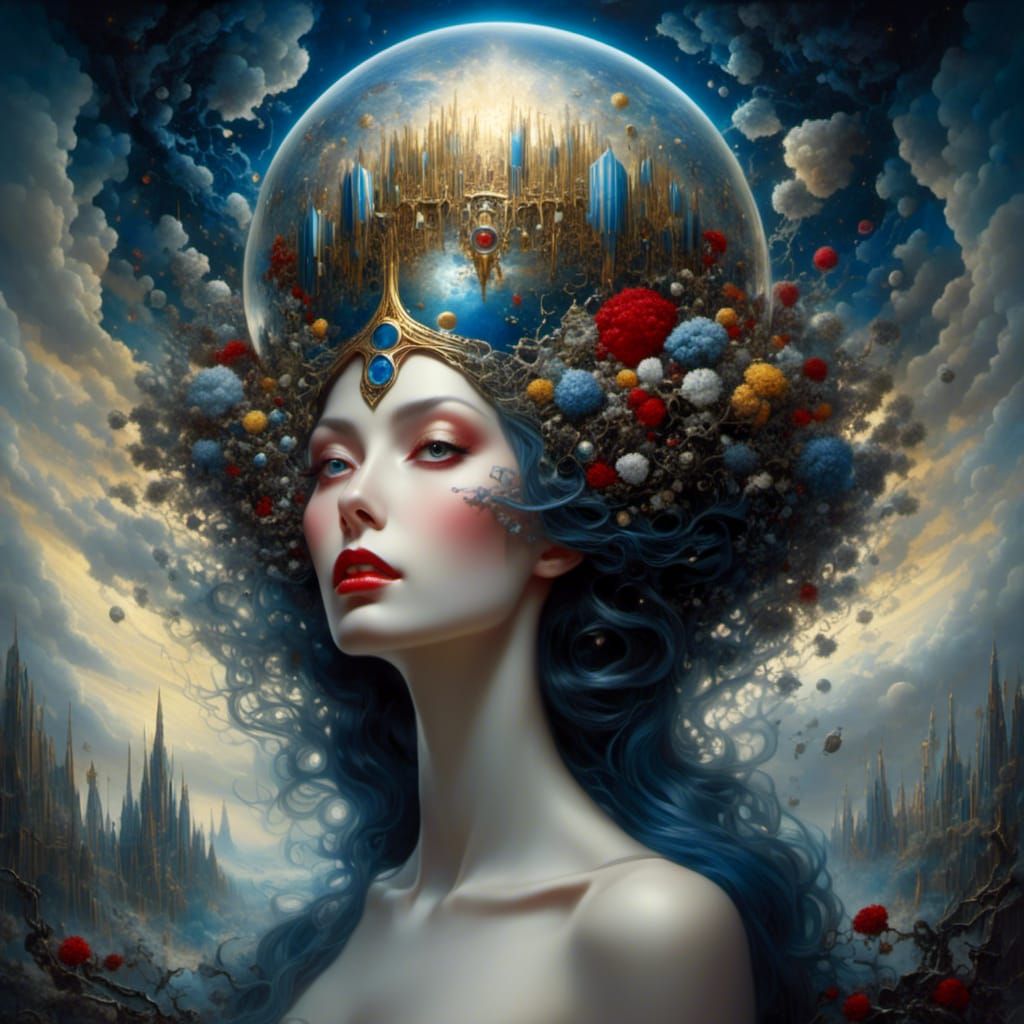 <lora:Mindfulness:1.0> Inside a Witch Head, hyperdetailed, glass cauldron, wispy smoke, pearlescent eyes, <lora:Thriller Fantasy:1.0> 