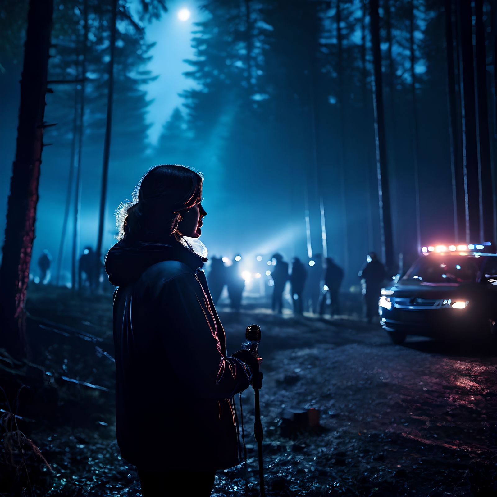 The reporter arrived at the crime scene