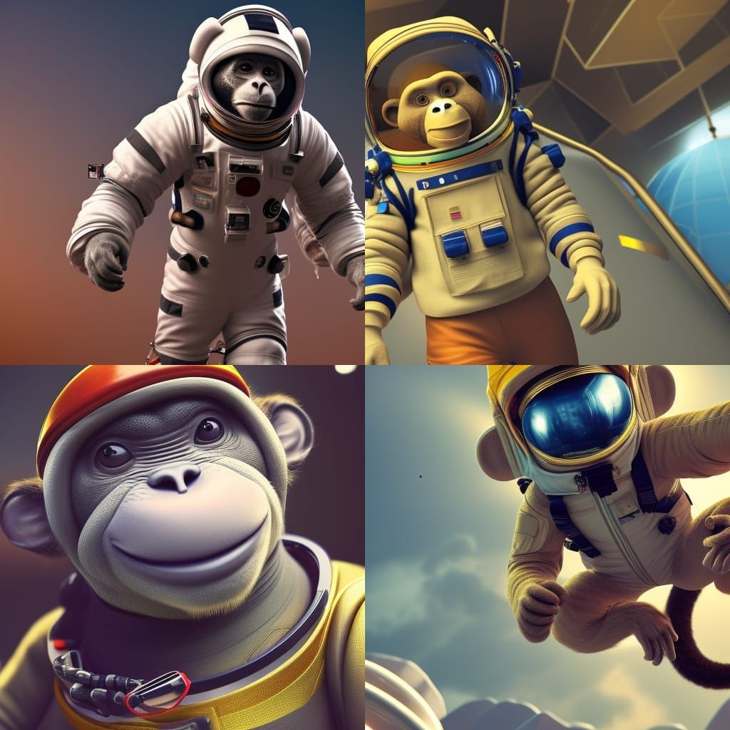 High quality photo of a monkey astronaut