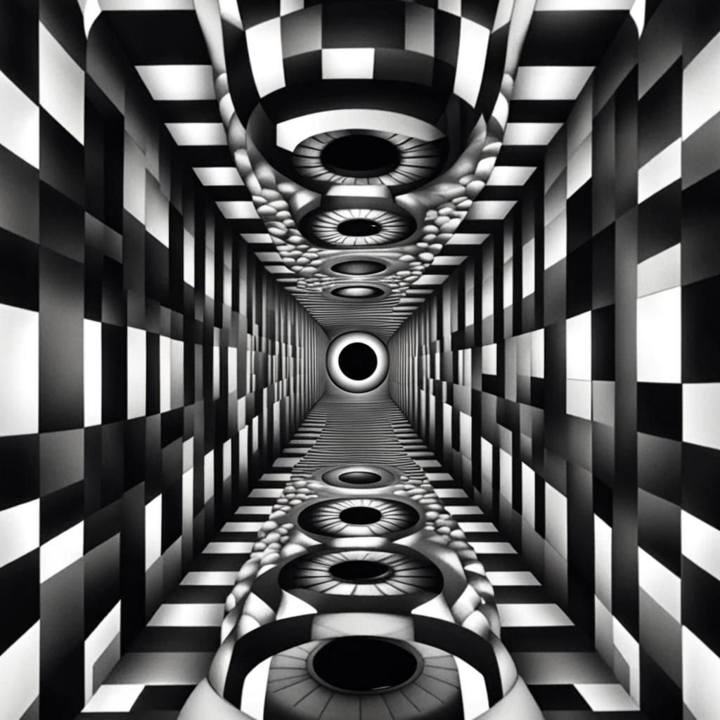 Optical illusion tunnel With an eye in the center - AI Generated ...