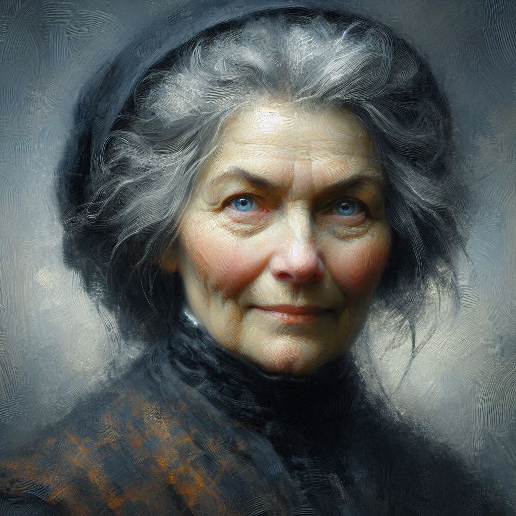 "Woman With Blue Eyes" A Classical Portrait