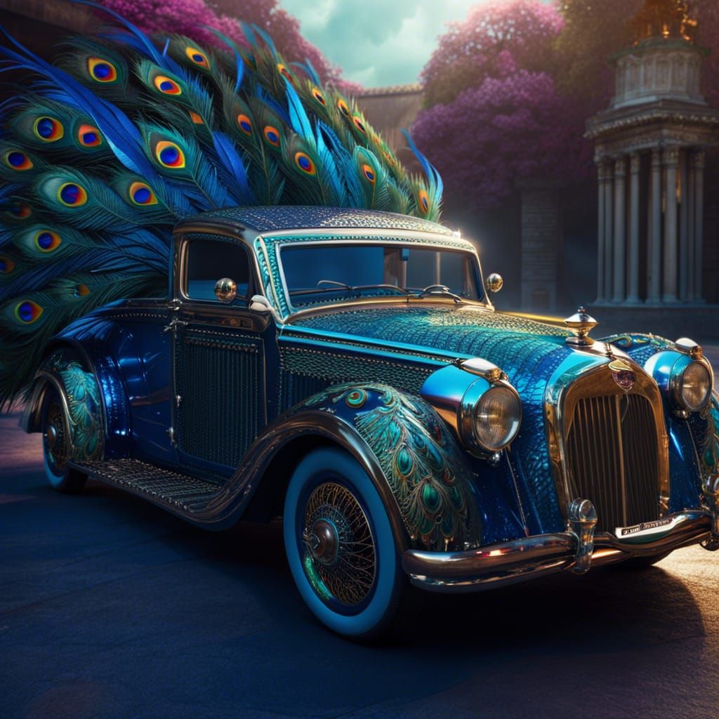 Peacock Car  by @Hani