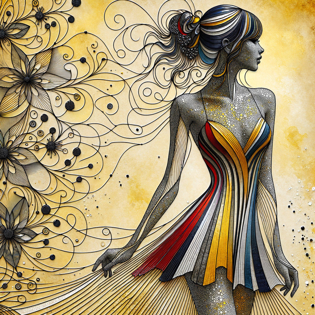 Pretty Girl In Short Colourful Dress