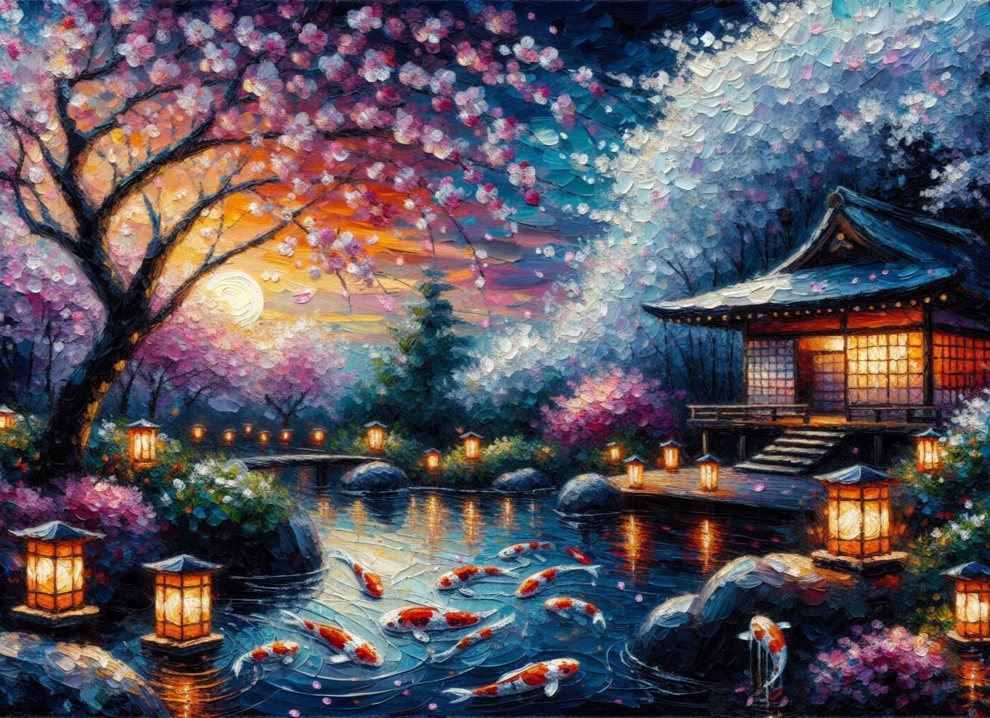 Japanese Garden by night