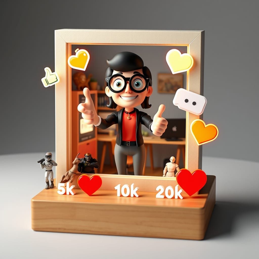 Geeky Home Office Scene in 3D Diorama