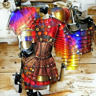 Beautiful Roman knight armour steampunk armour colourful