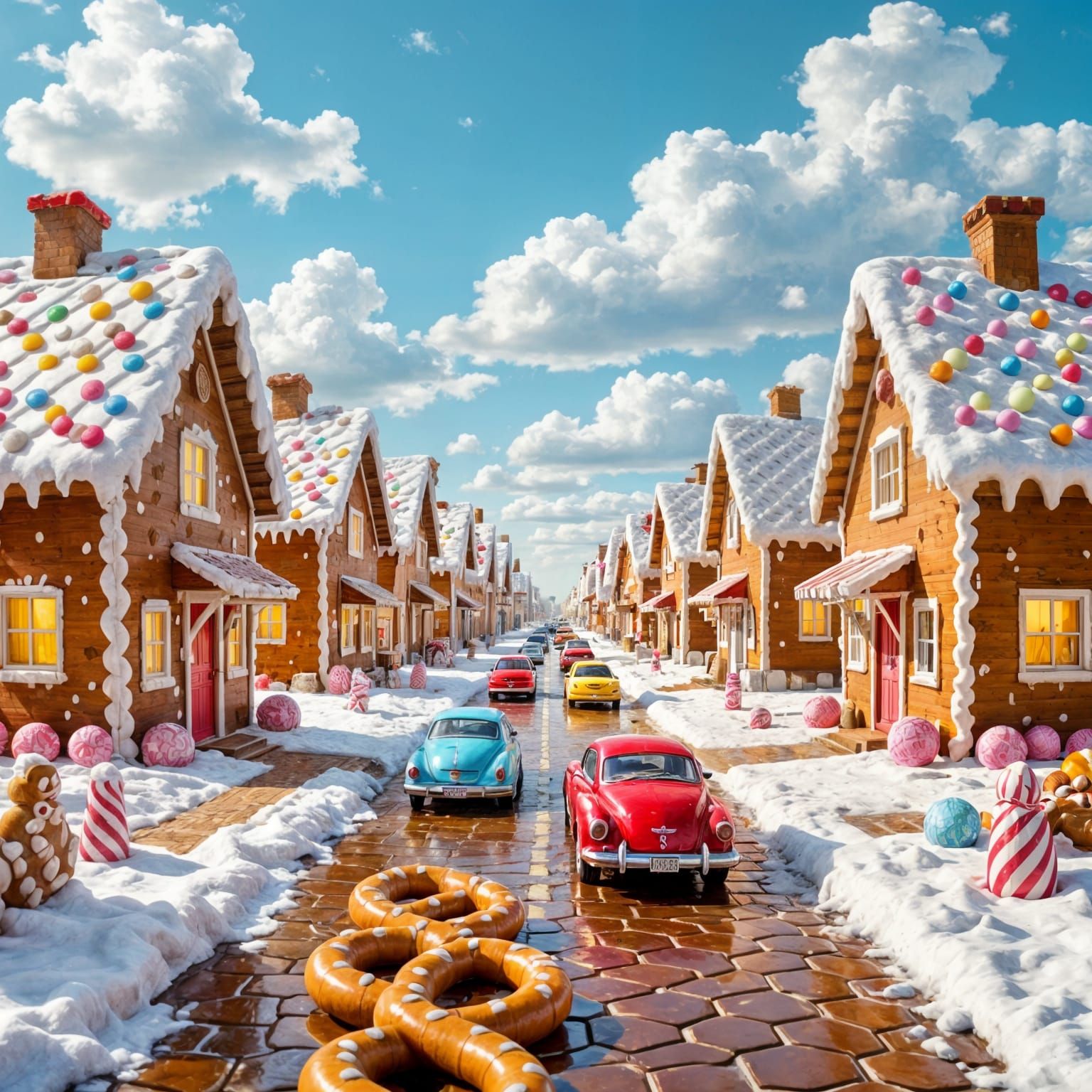 Candy City Street with Dental Clinic at the End