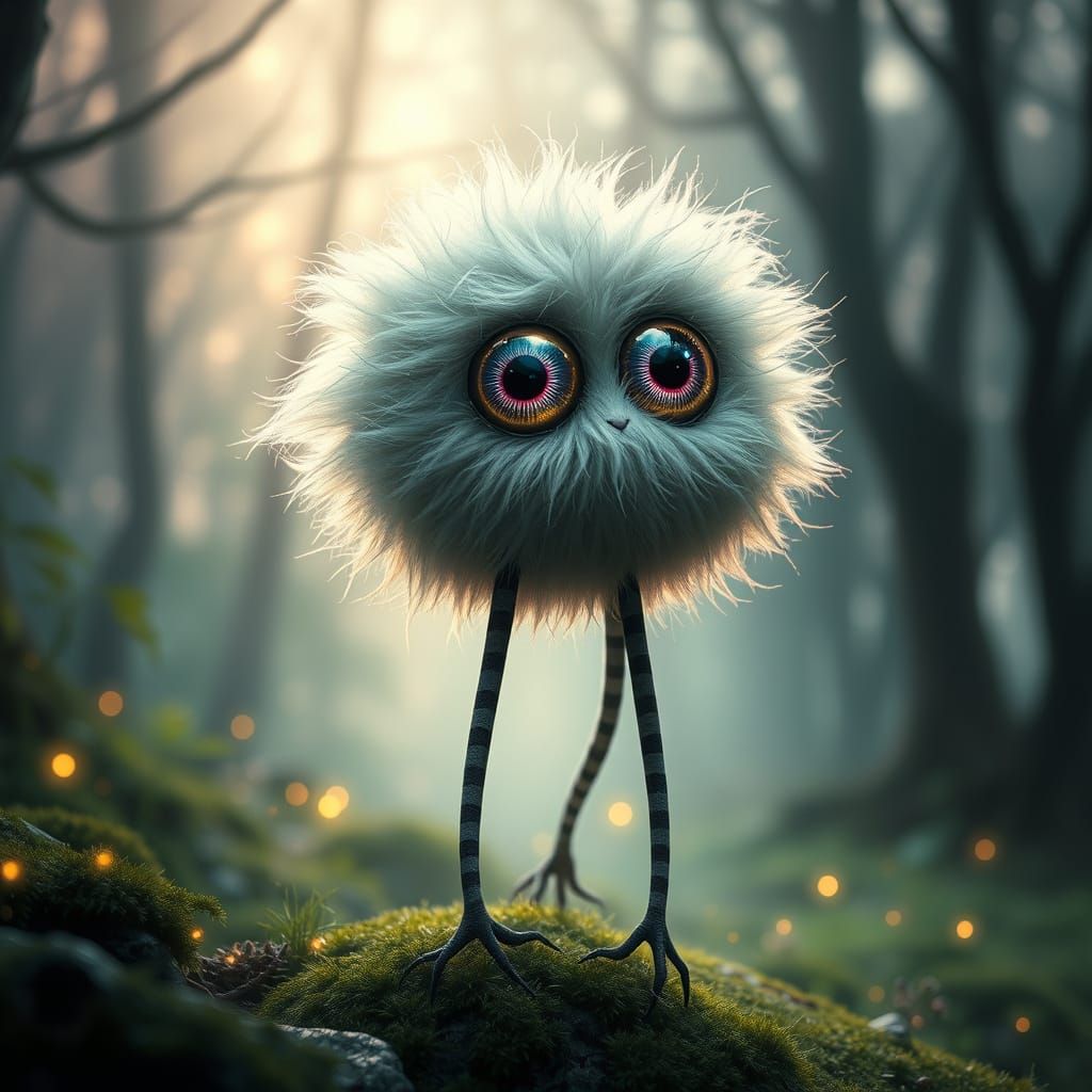 Tripod Fluffball  by @Schmelly