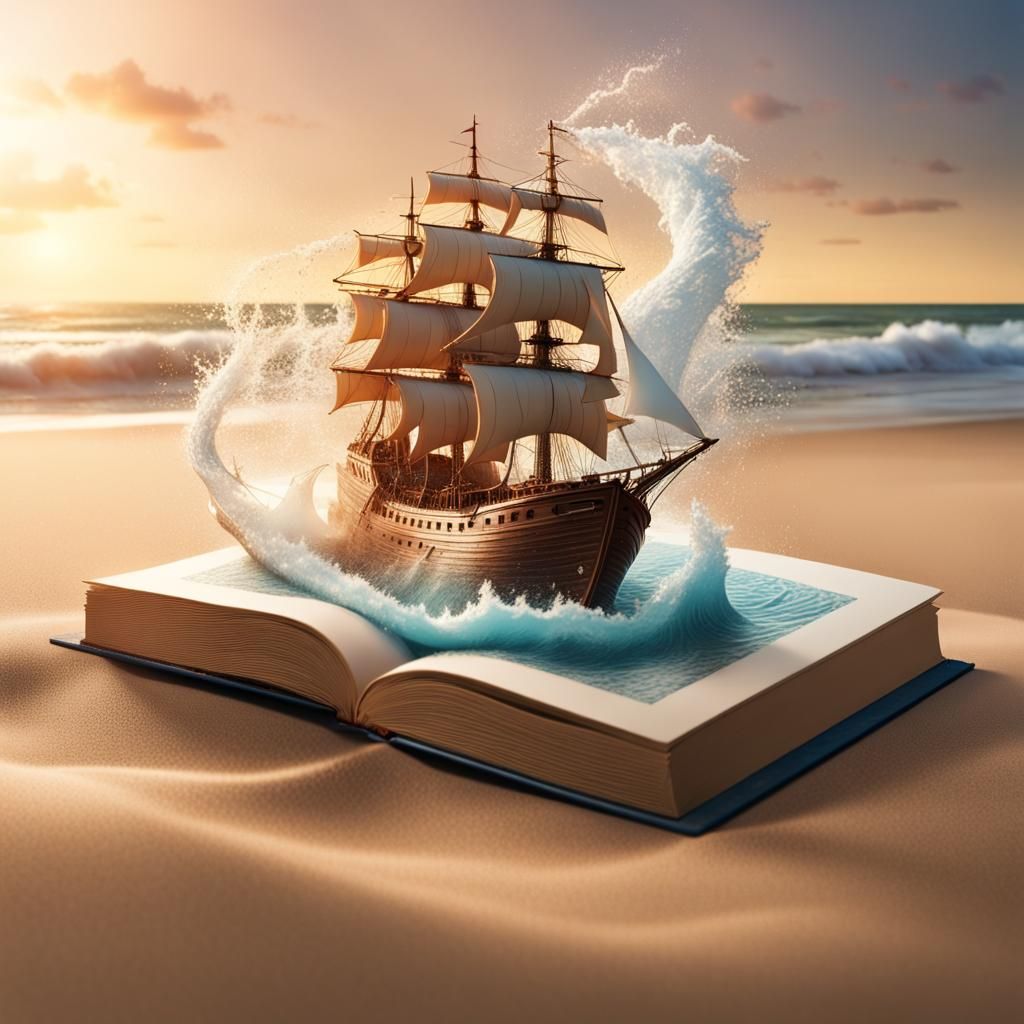Sail Anywhere Reading Books AI Generated Artwork NightCafe Creator