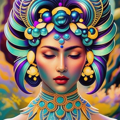 Psychedelic Goddess - Ai Generated Artwork - Nightcafe Creator