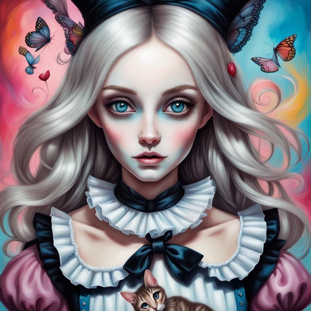 Alice in Wonderland portrait - AI Generated Artwork - NightCafe Creator