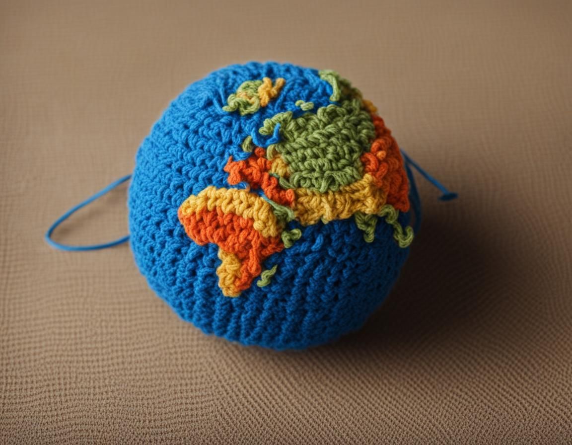 Earth crochet cat toy