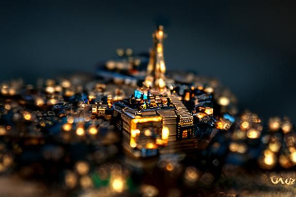 bird's eye view of the city Paris at night