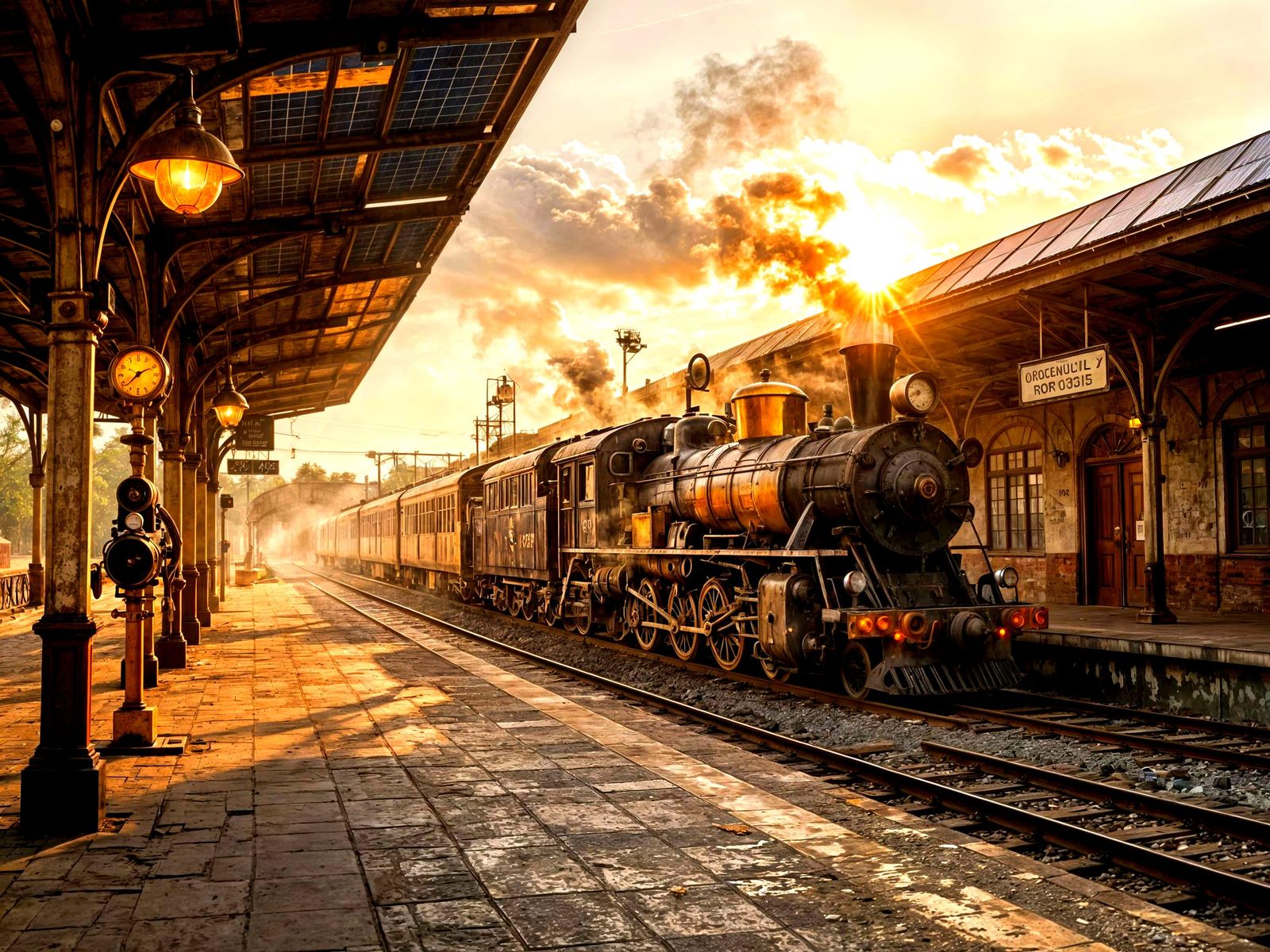 Vintage Solar Train Station: Abandoned 1920s European Landma...