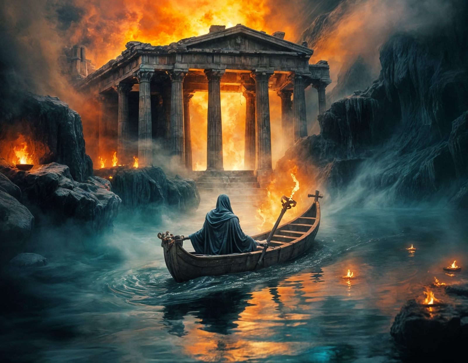 The River Styx and the Gateway to Hades  by @AI Wannabe