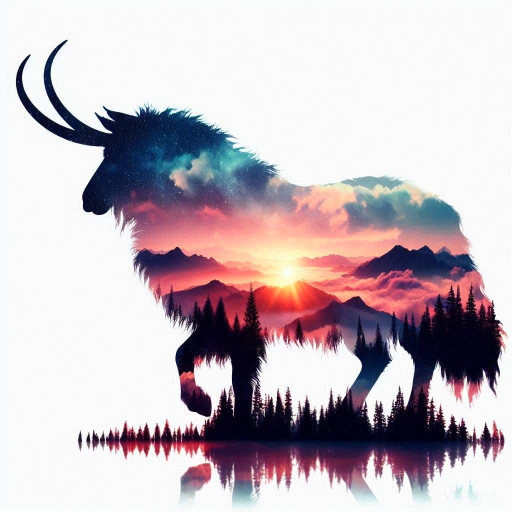 double exposure beautiful fantasy portrait landscape..