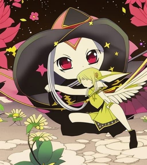 Chibi Fairy in Witch's Labyrinth: Dark Anime Art