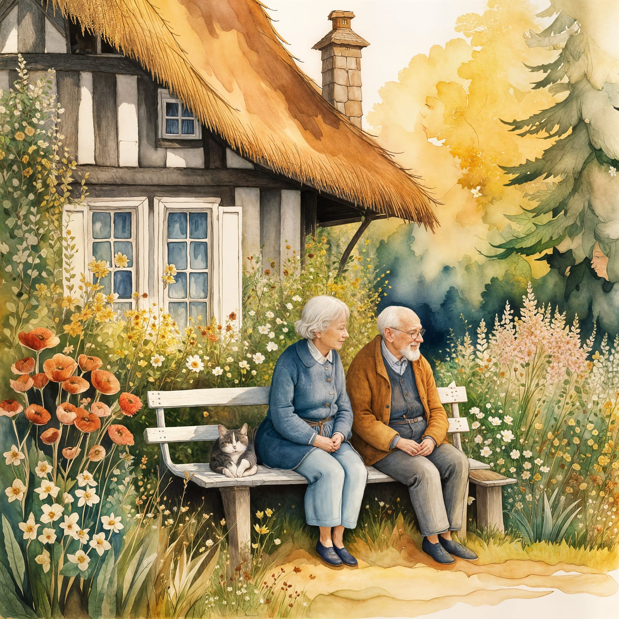 old couple on a bench