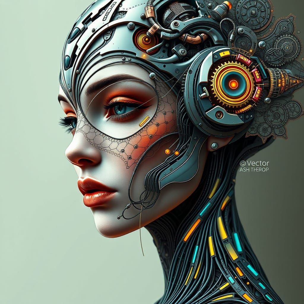 Portrait Cybernetic woman  by @Sporky