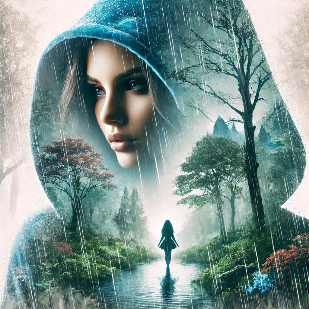 double exposure beautiful fantasy DALL-E 3 portrait landscape..