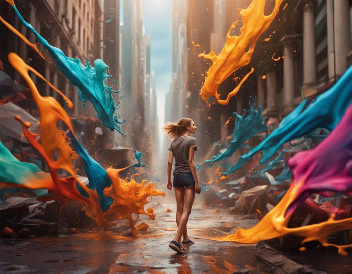 Splash city AI Generated Artwork NightCafe Creator