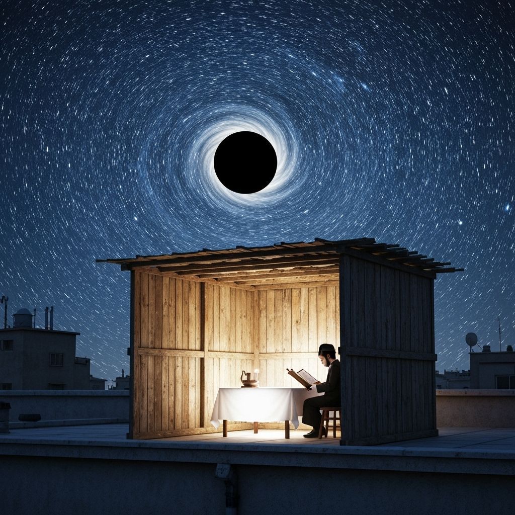 Sukkah Under Black Hole, Vintage Sci-Fi Style