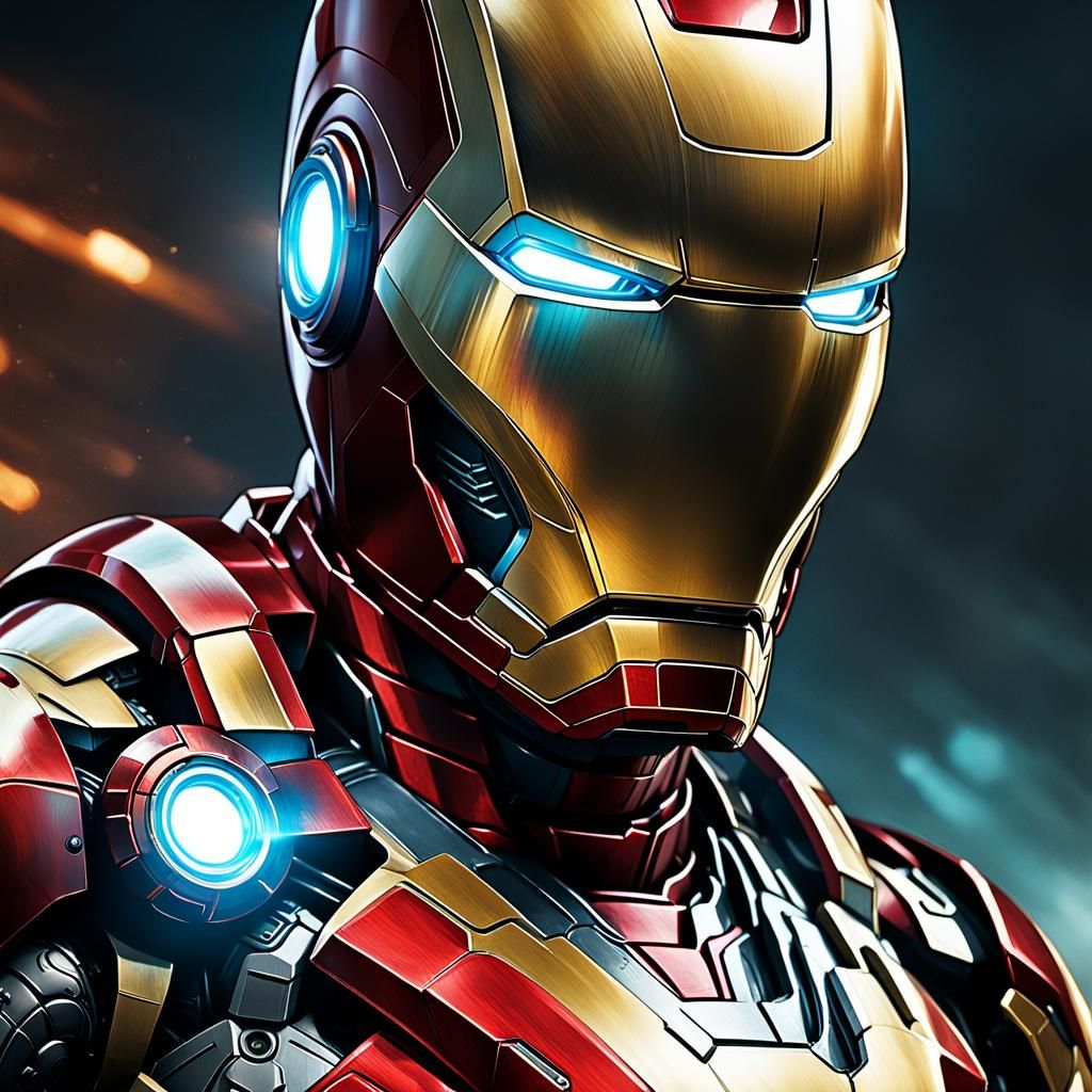 Iron Man 4 Movie Poster head and shoulders portrait, 8k resolution ...