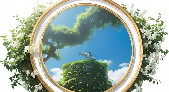 A ROUND IVY FRAME, ENTWINED WITH JASMINE, WITH A LARGE BEAUT...