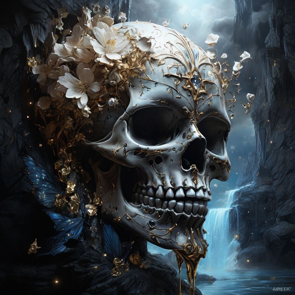 Skull with Gold