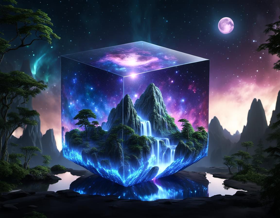 Cubic Sanctuary: A Forest's Reflection Upon It's Self  by @Astro_dude