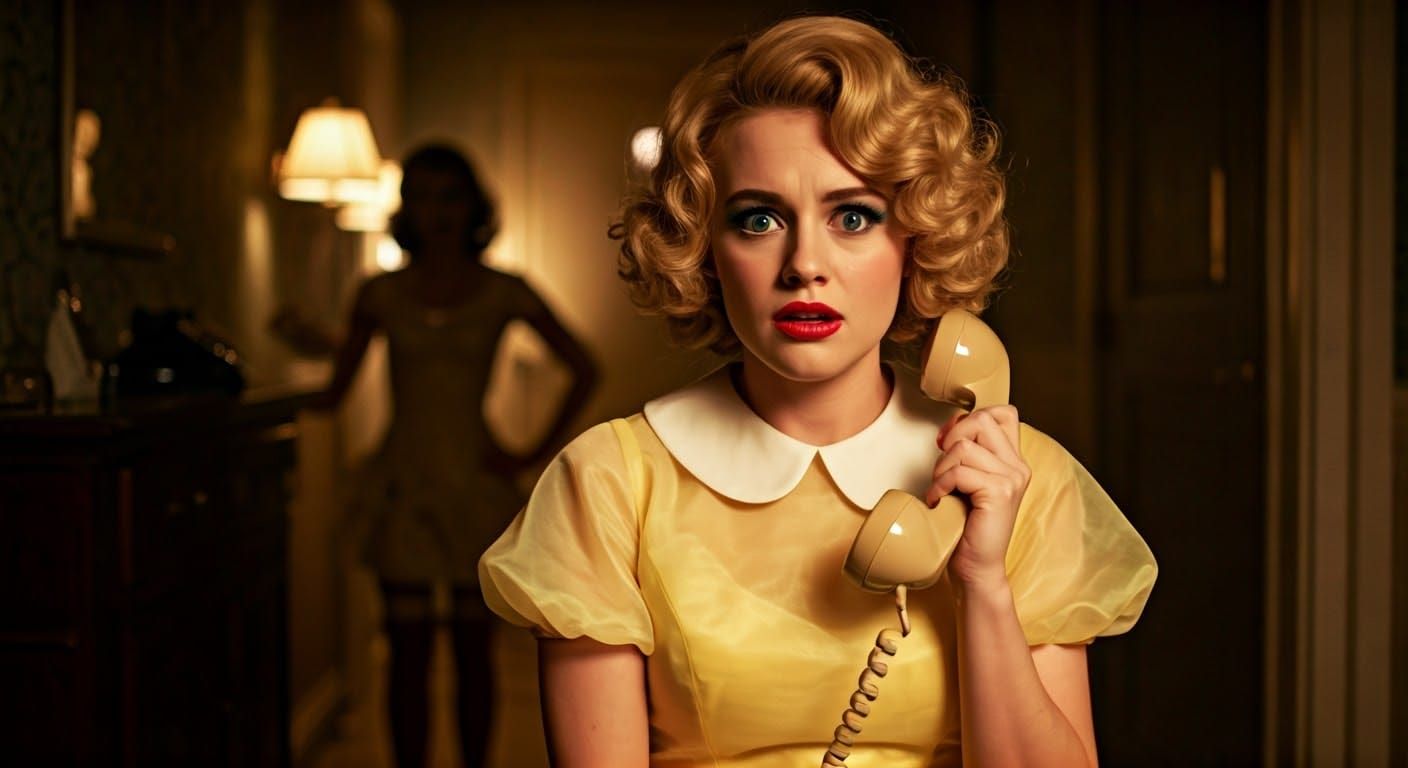 Fearful 1950s Suburban Beauty Captured in Retro Glamour