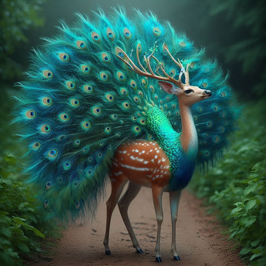 Deer-peacock hybrid