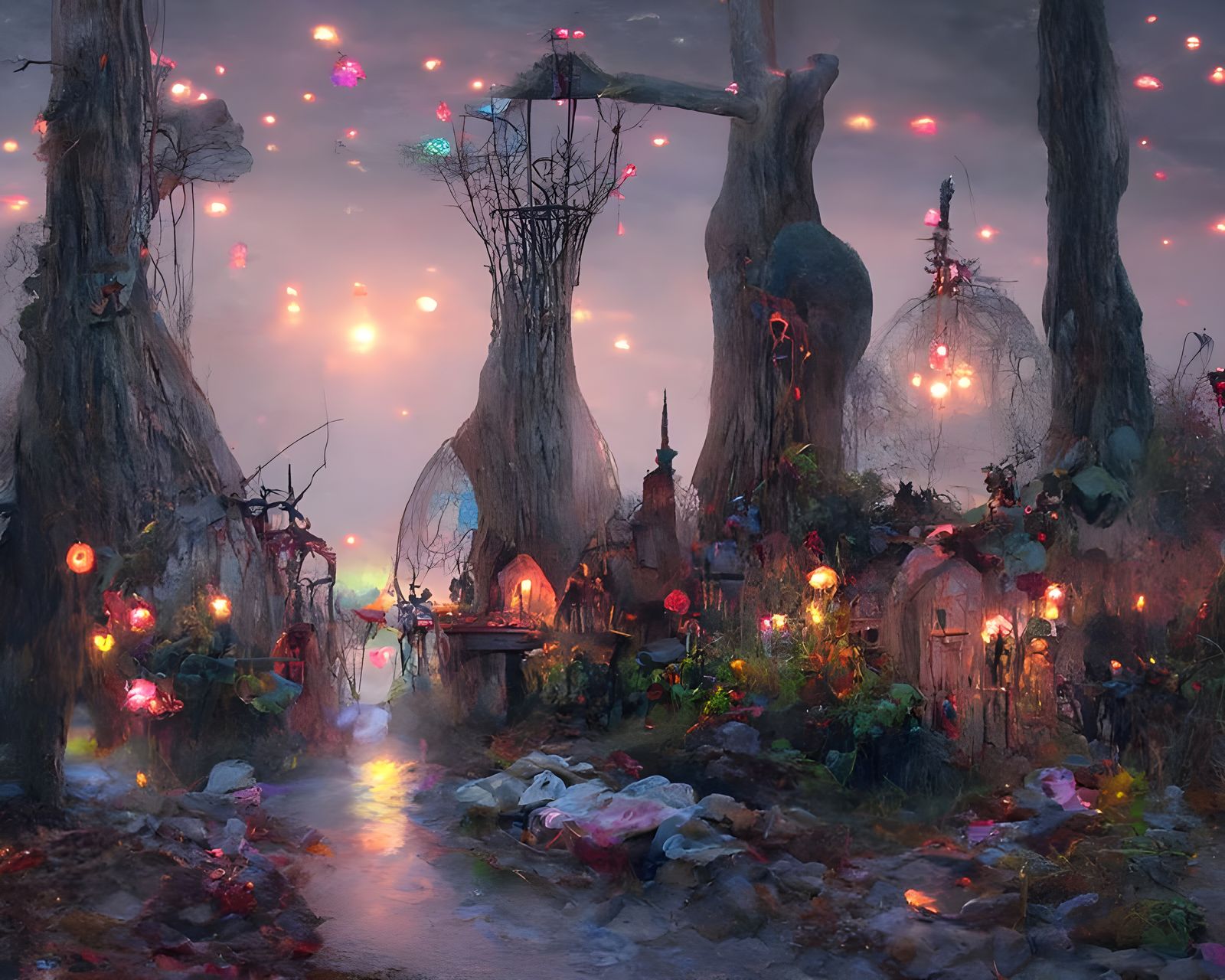 Hidden fairie village Can you spot the doors? - AI Generated Artwork ...