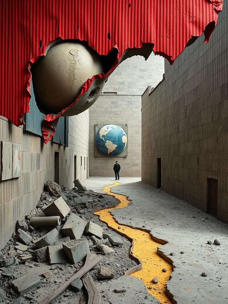 Radioactive Decay: Duchampian Art in 2.5D Illusion