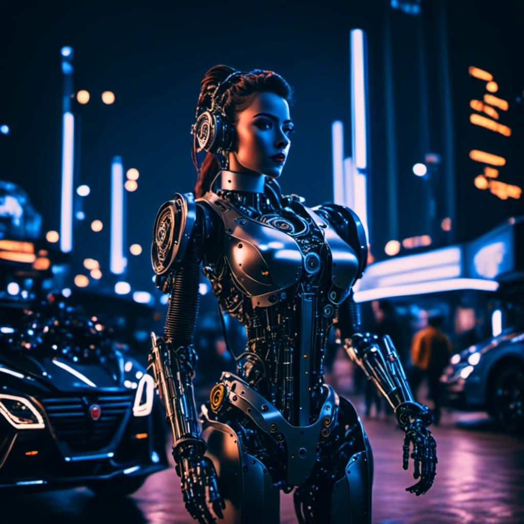 Biopunk Cyborg Girl ⚙️ Cyberpunk 2099 Neon City