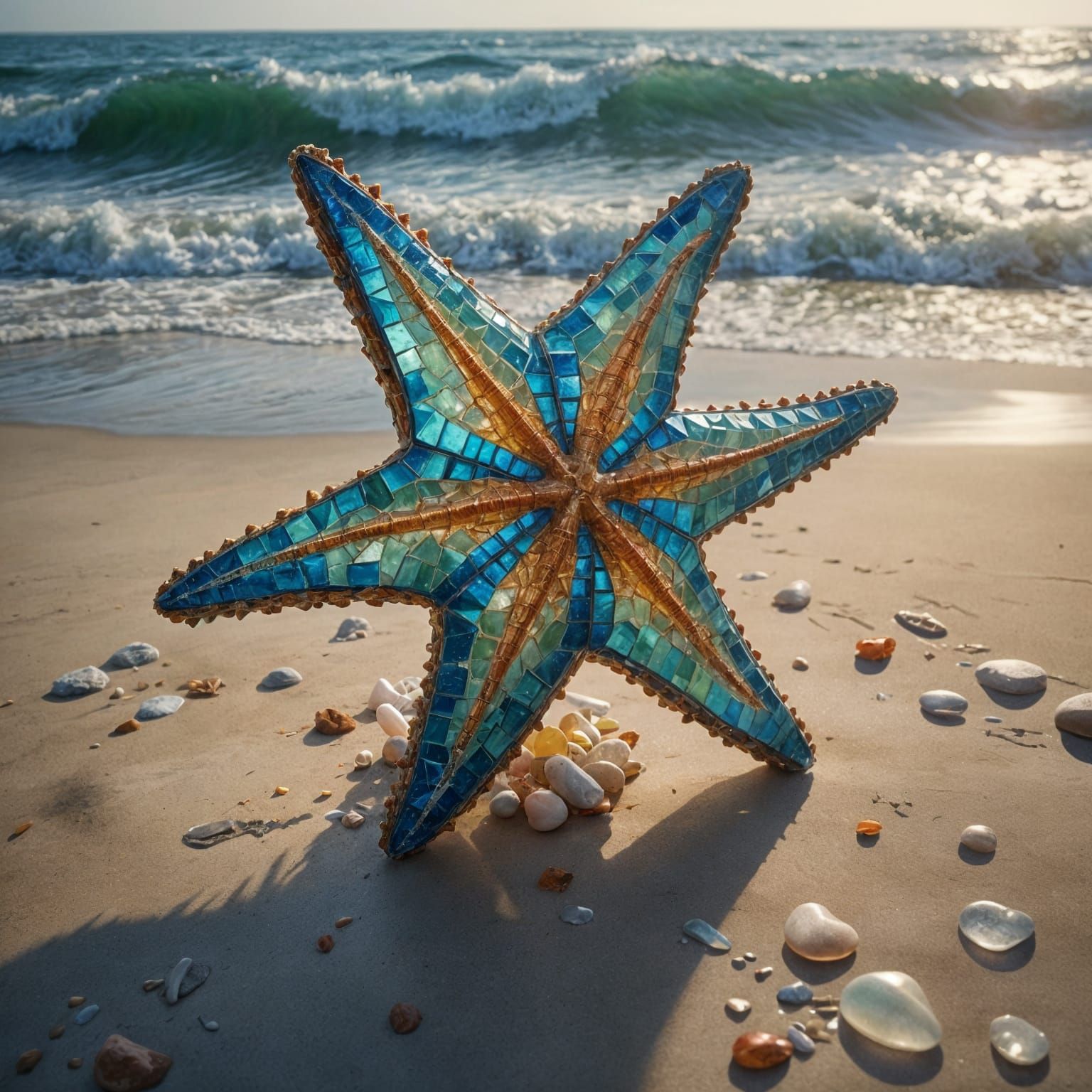 Starfish sea glass sculpture   by @Laurens-Corner