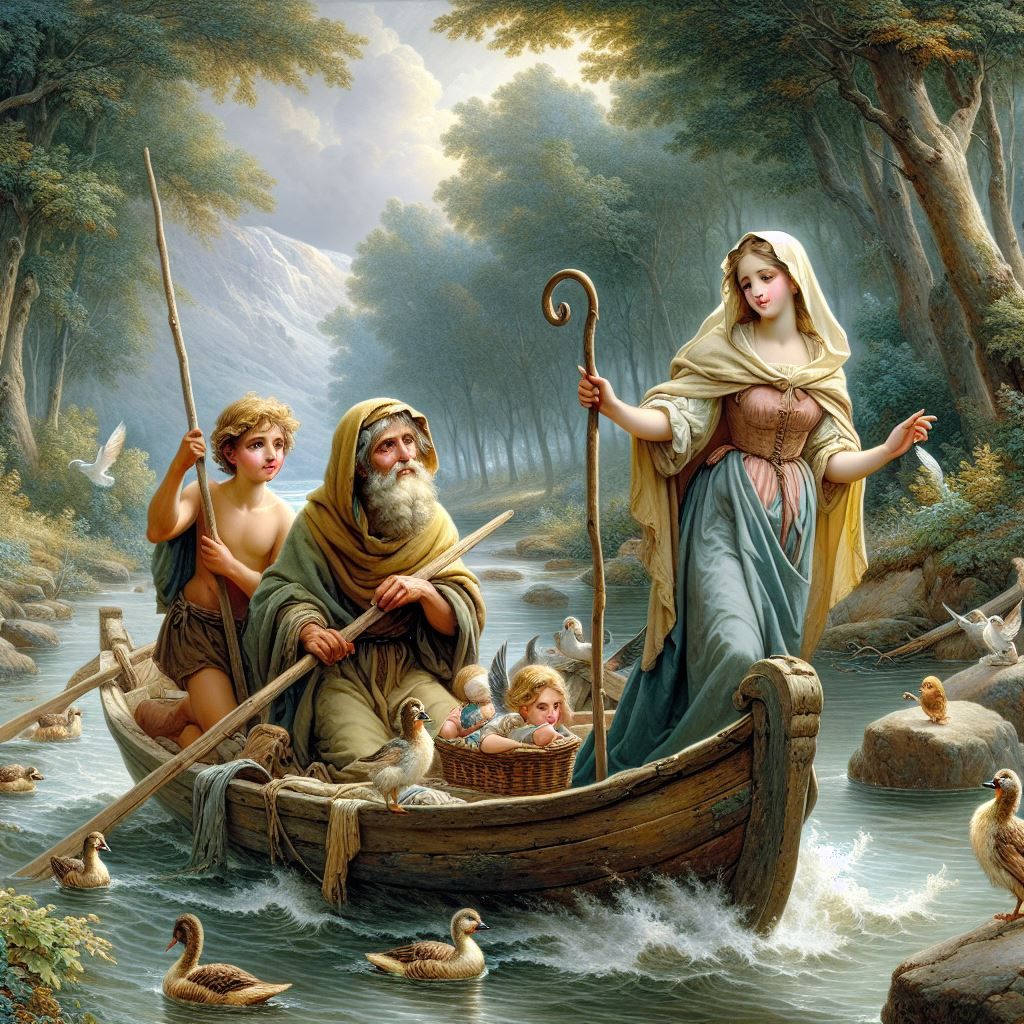 hermits crossing river