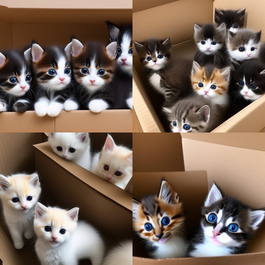 Kittens in outlet a box