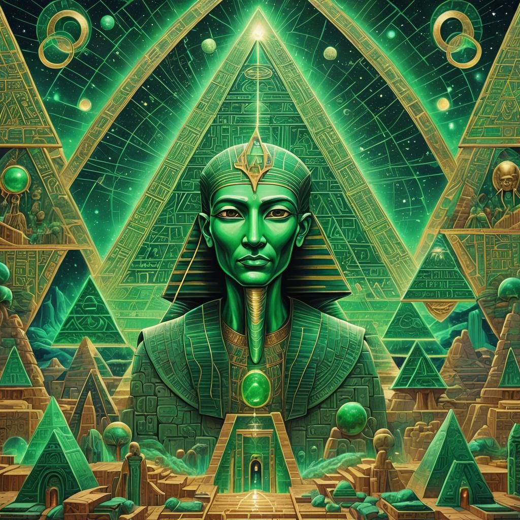 Emerald tablets of Thoth sarcophagus pyramids 8k resolution holographic ...