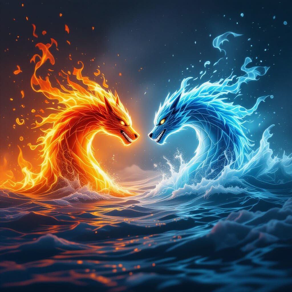 Fire and ice pulling in different directions.
.  by @Mauro Vandal
