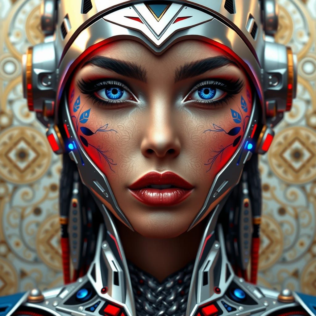 beautiful cyborg woman