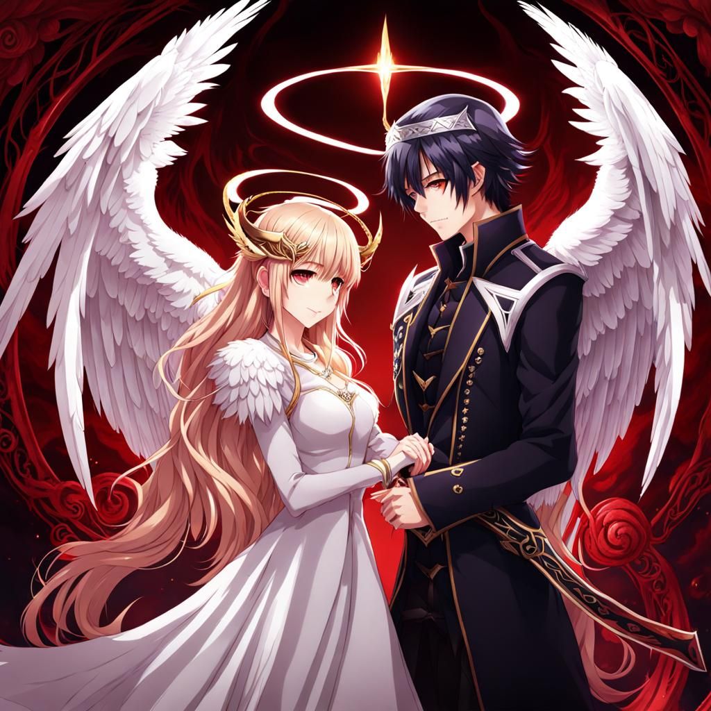 An angel and a demon lord couple.