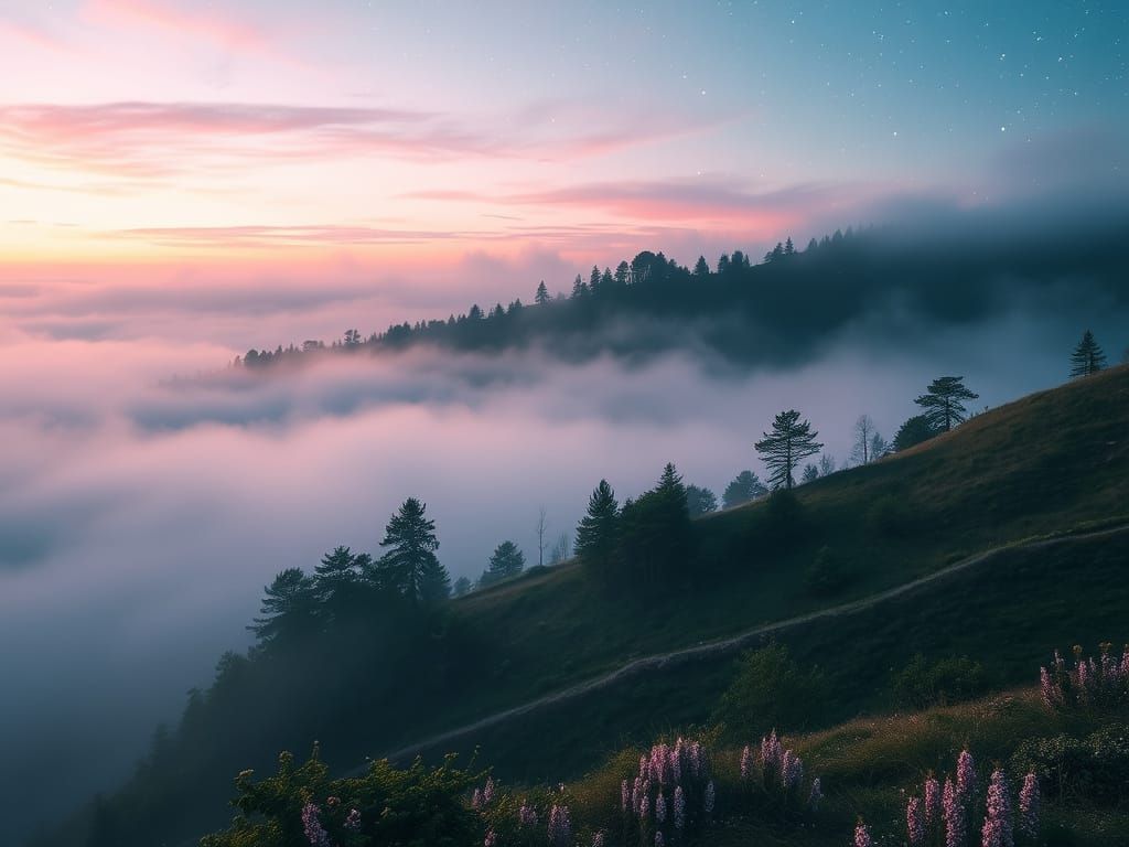 A magical landscape where the mist sparkles like stardust.  by @Iamokayrajib