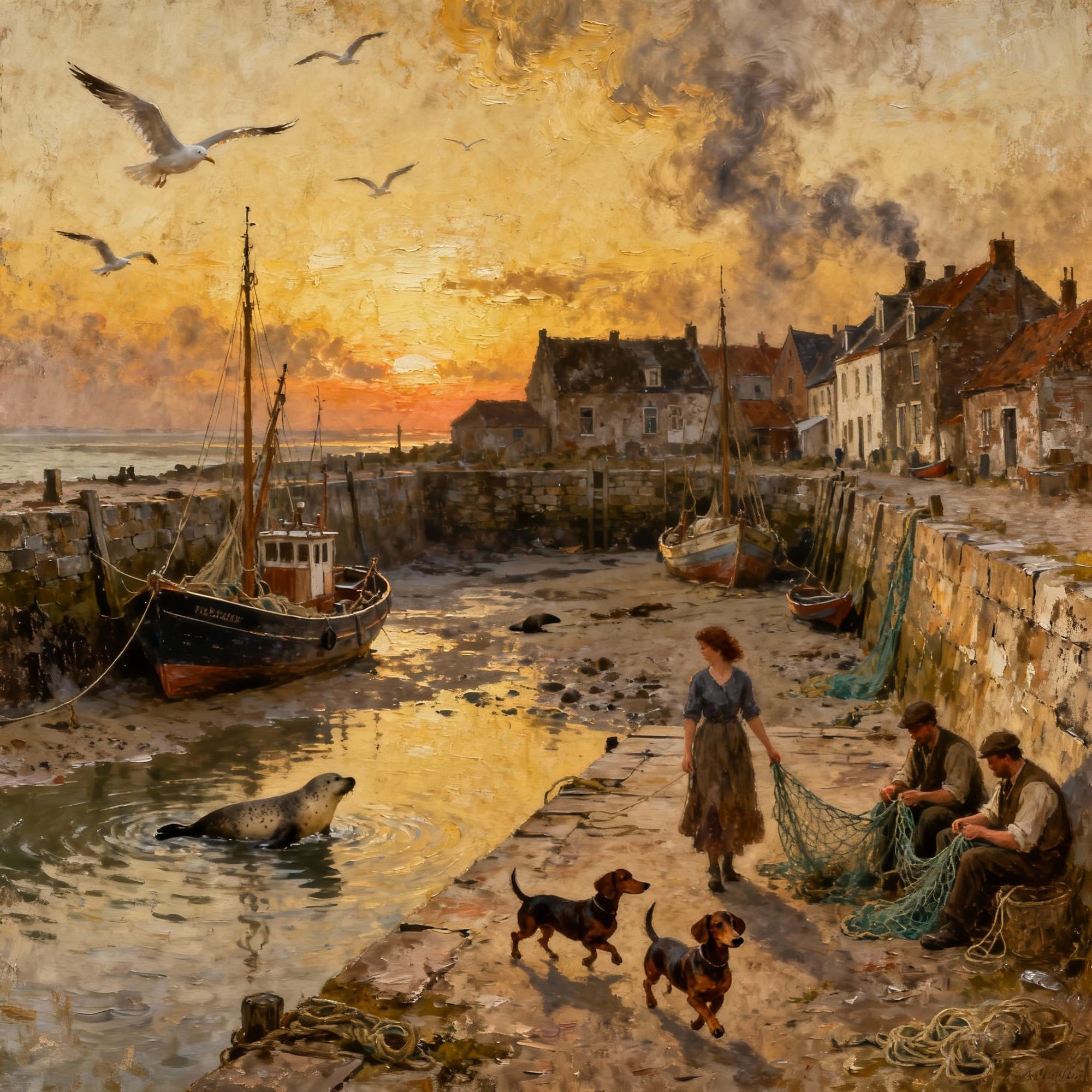 Small fishing village on a late summers evening.